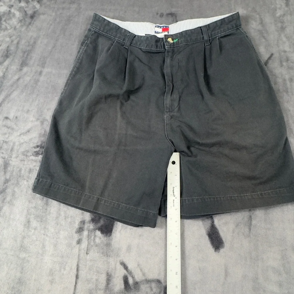 Tommy Hilfiger Chino Shorts Mens 33 Navy Blue Pleated Cotton Vintage 2705